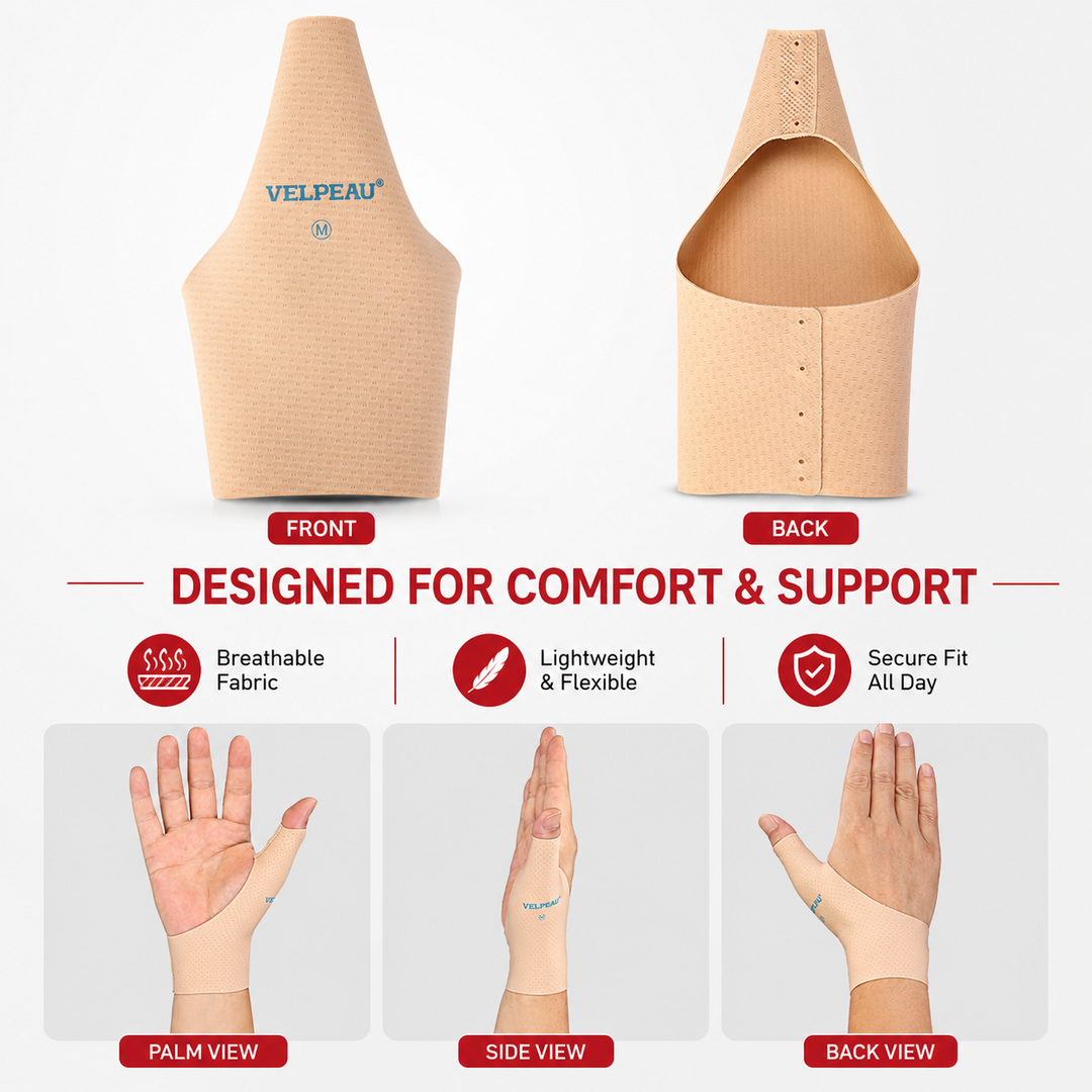 Premium Thumb Support Brace Compression Sleeve Wrist Support Breathable Adjustable Hand Support for Sports Work Daily Use 2 Pack