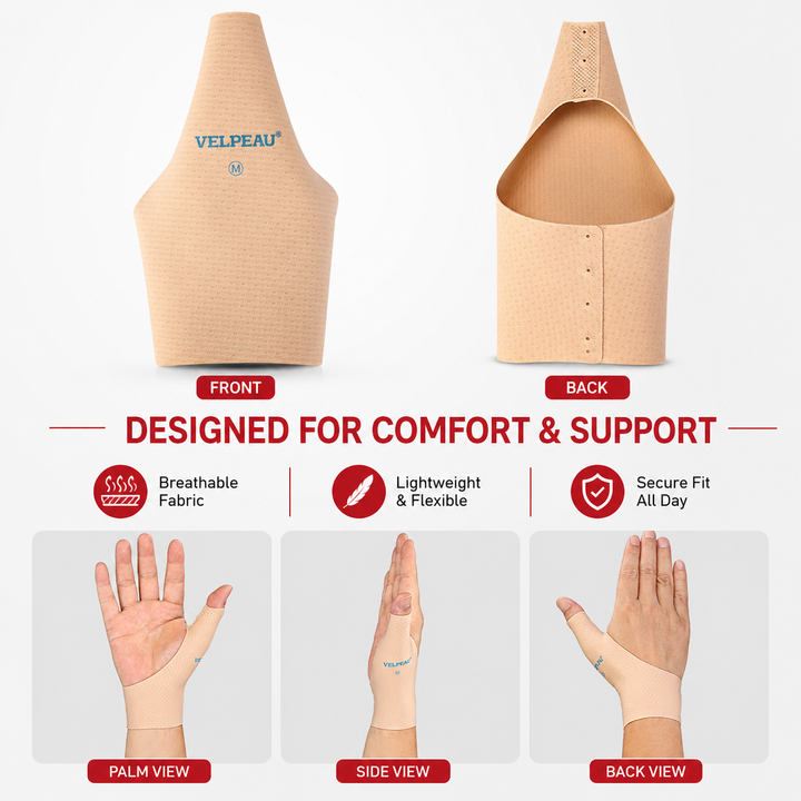 Premium Thumb Support Brace Compression Sleeve Wrist Support Breathable Adjustable Hand Support for Sports Work Daily Use 2 Pack