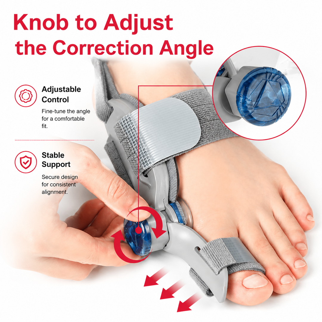Premium Toe Alignment Support Adjustable Bunion Corrector Hallux Valgus Toe Separator Rotatable Splint Non Slip Big Toe Brace Daily Comfort Fit