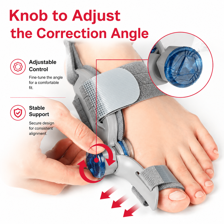 Premium Toe Alignment Support Adjustable Bunion Corrector Hallux Valgus Toe Separator Rotatable Splint Non Slip Big Toe Brace Daily Comfort Fit