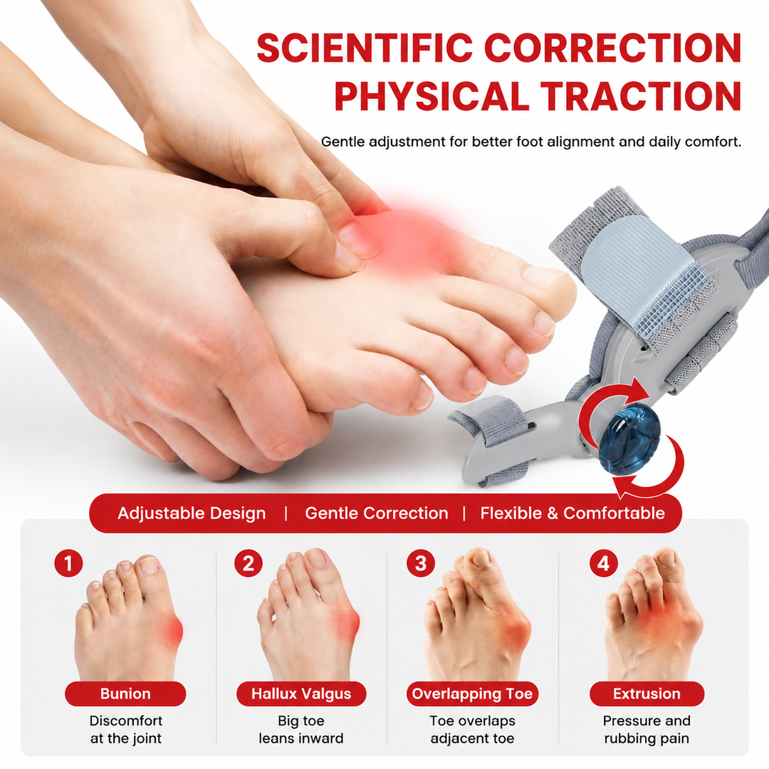 Premium Toe Alignment Support Adjustable Bunion Corrector Hallux Valgus Toe Separator Rotatable Splint Non Slip Big Toe Brace Daily Comfort Fit