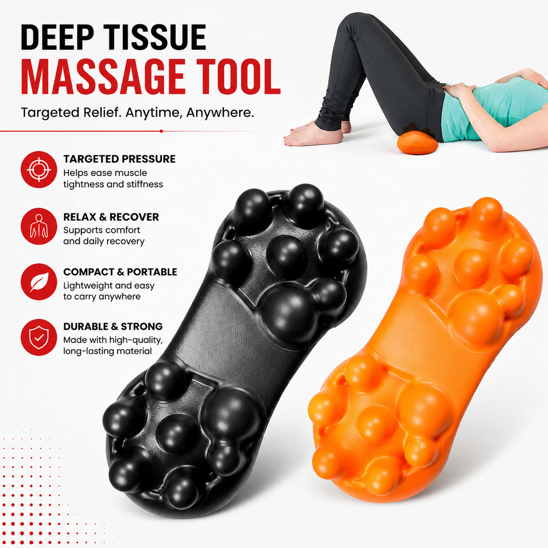 Premium Trigger Point Massager Tool Deep Tissue Muscle Release 14 Nodes Ergonomic Design for Lower Back Glutes Hips Gym Work Daily Use Portable