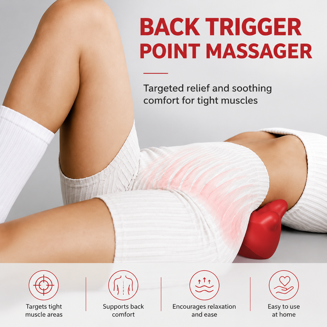 Premium Trigger Point Massager Tool Deep Tissue Muscle Release 14 Nodes Ergonomic Design for Lower Back Glutes Hips Gym Work Daily Use Portable
