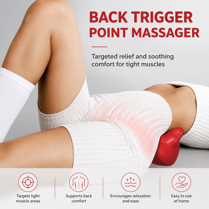 Premium Trigger Point Massager Tool Deep Tissue Muscle Release 14 Nodes Ergonomic Design for Lower Back Glutes Hips Gym Work Daily Use Portable