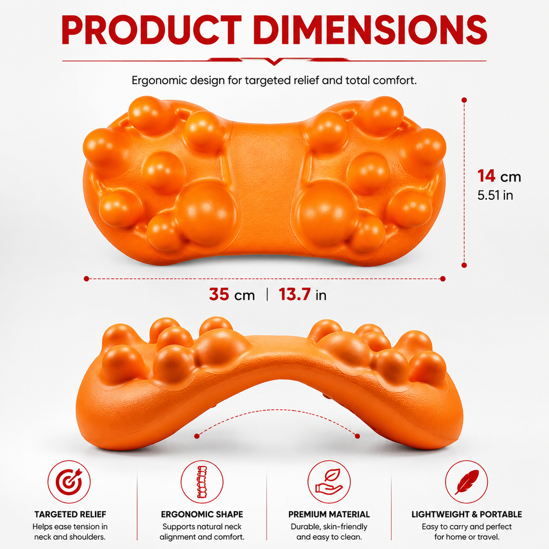 Premium Trigger Point Massager Tool Deep Tissue Muscle Release 14 Nodes Ergonomic Design for Lower Back Glutes Hips Gym Work Daily Use Portable