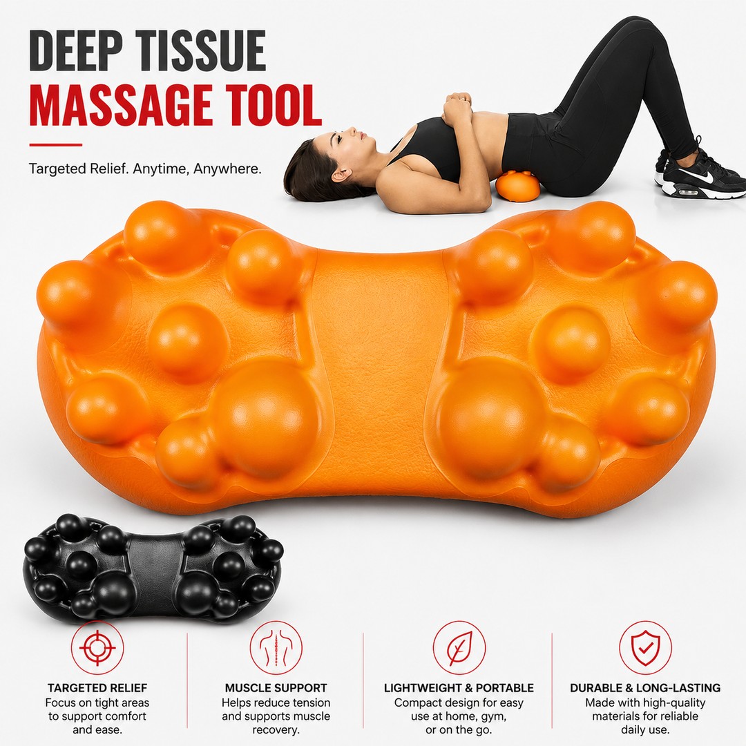 Premium Trigger Point Massager Tool Deep Tissue Muscle Release 14 Nodes Ergonomic Design for Lower Back Glutes Hips Gym Work Daily Use Portable