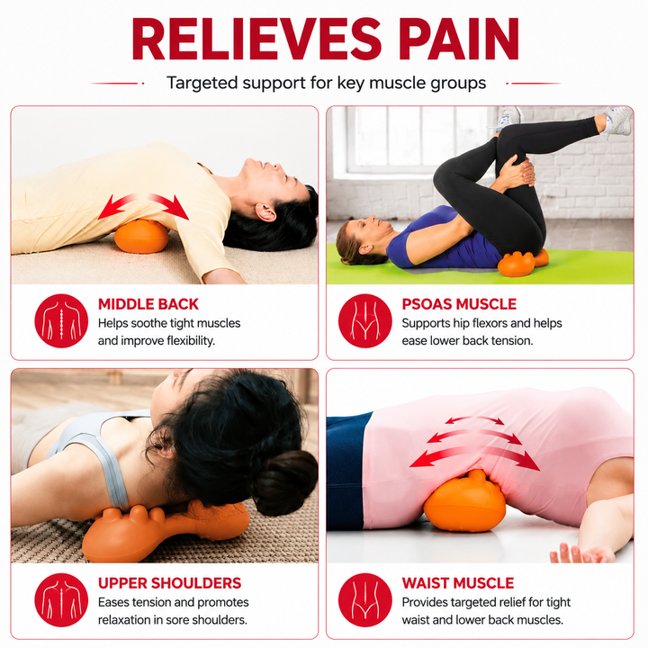 Premium Trigger Point Massager Tool Deep Tissue Muscle Release 14 Nodes Ergonomic Design for Lower Back Glutes Hips Gym Work Daily Use Portable