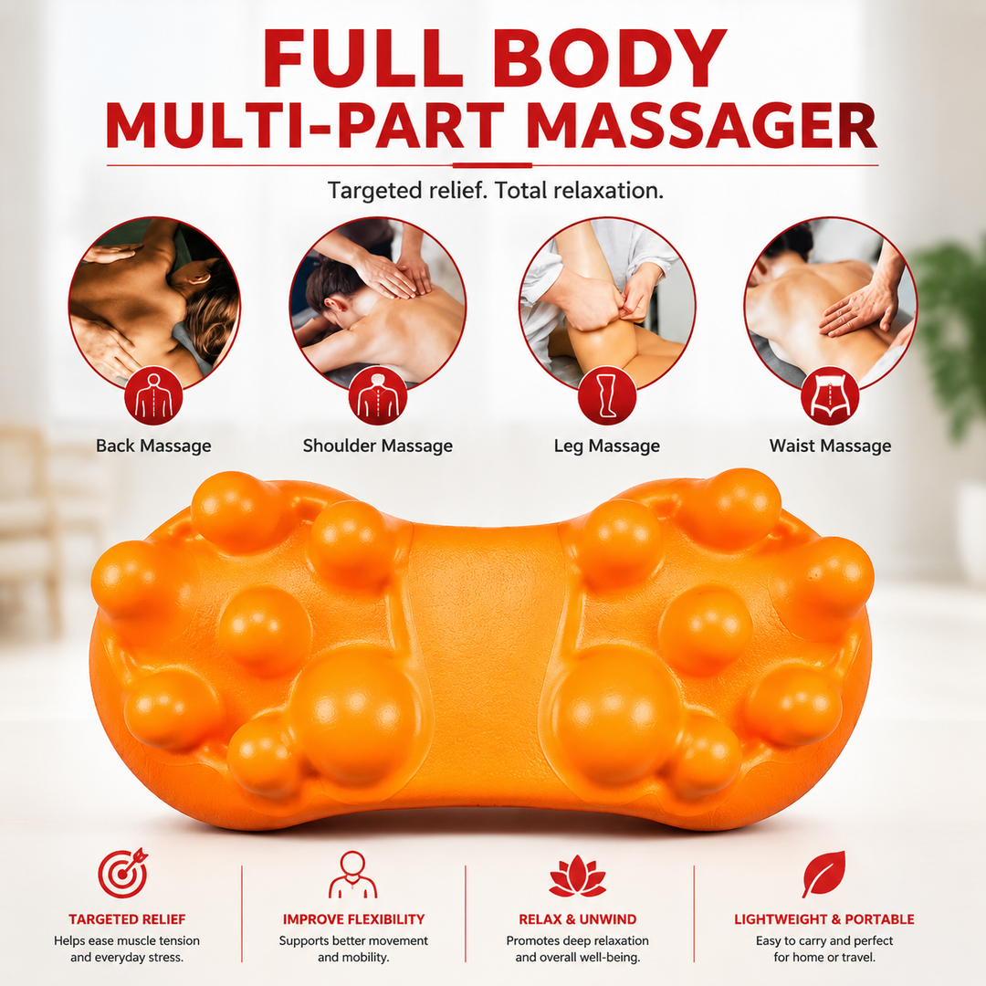 Premium Trigger Point Massager Tool Deep Tissue Muscle Release 14 Nodes Ergonomic Design for Lower Back Glutes Hips Gym Work Daily Use Portable