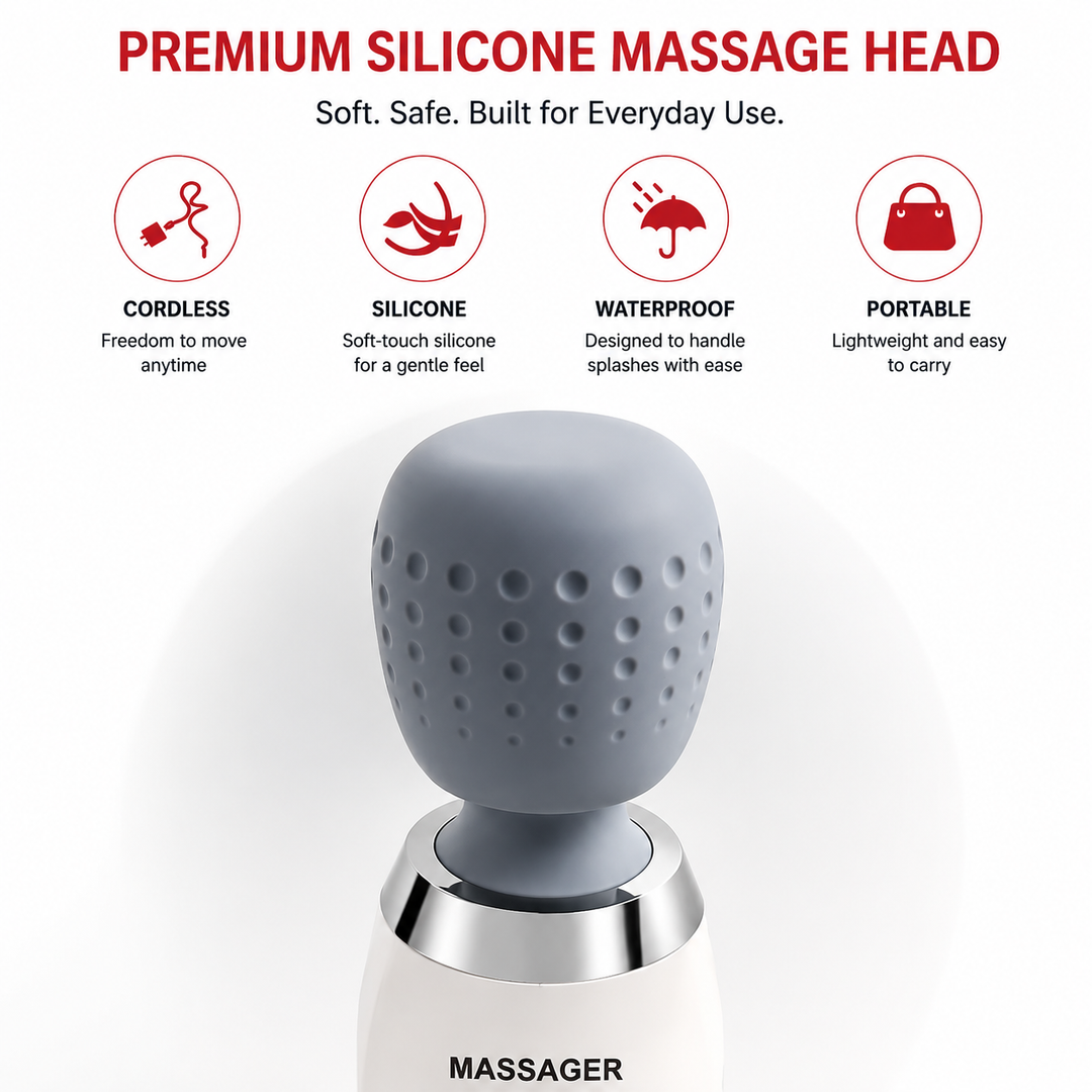 Premium USB Handheld Electric Massager Cordless Vibration Wand Deep Tissue Muscle Pain Relief Neck Back 5 Modes Portable Relaxation Device