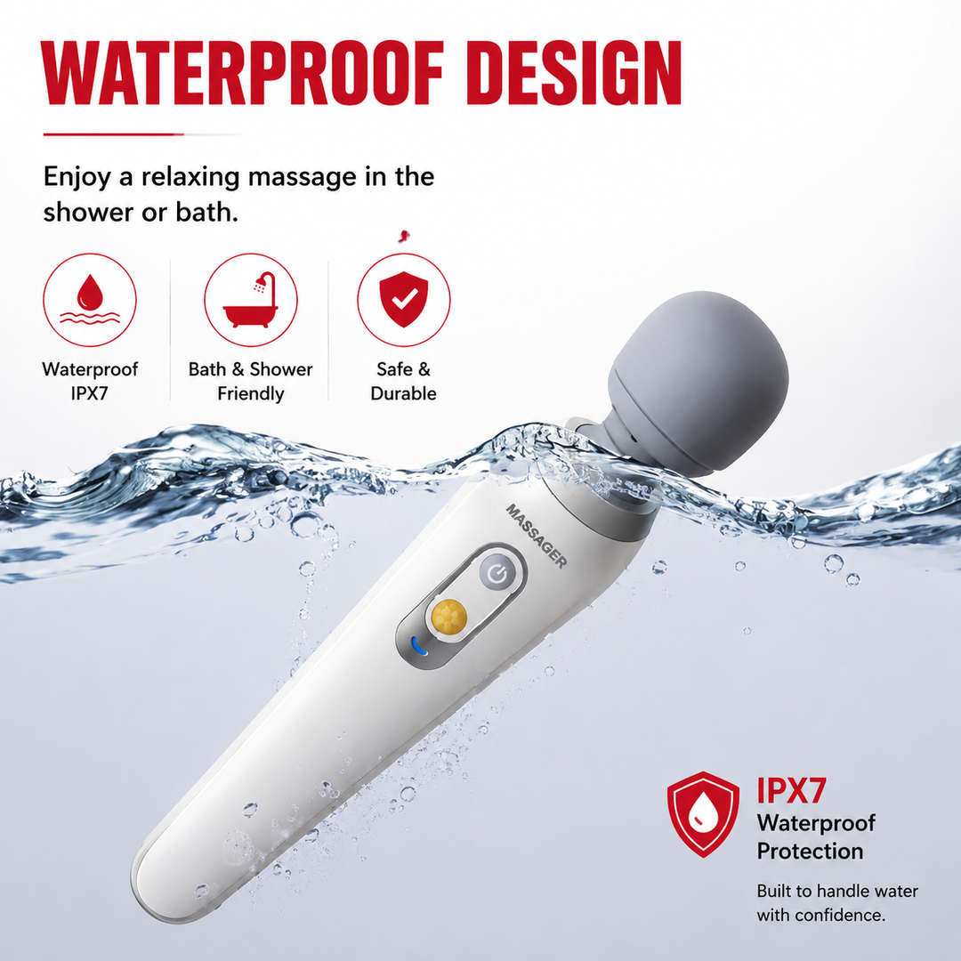 Premium USB Handheld Electric Massager Cordless Vibration Wand Deep Tissue Muscle Pain Relief Neck Back 5 Modes Portable Relaxation Device