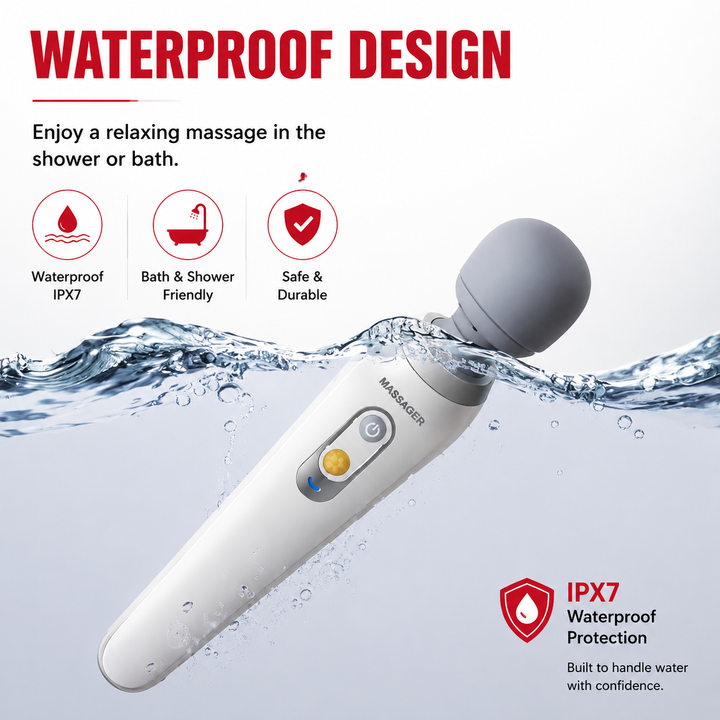 Premium USB Handheld Electric Massager Cordless Vibration Wand Deep Tissue Muscle Pain Relief Neck Back 5 Modes Portable Relaxation Device