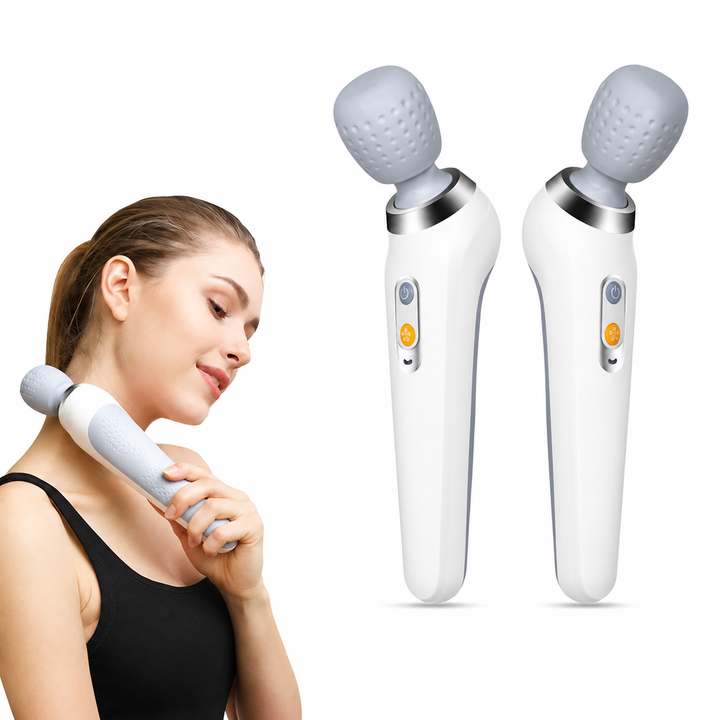 Premium USB Handheld Electric Massager Cordless Vibration Wand Deep Tissue Muscle Pain Relief Neck Back 5 Modes Portable Relaxation Device