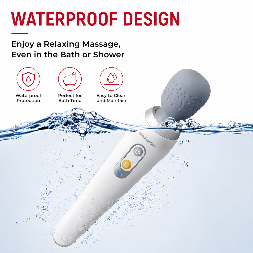 Premium USB Handheld Electric Massager High Frequency Vibration Wand Neck Back Muscle Relief Deep Tissue Massage Device 5 Modes Cordless Use