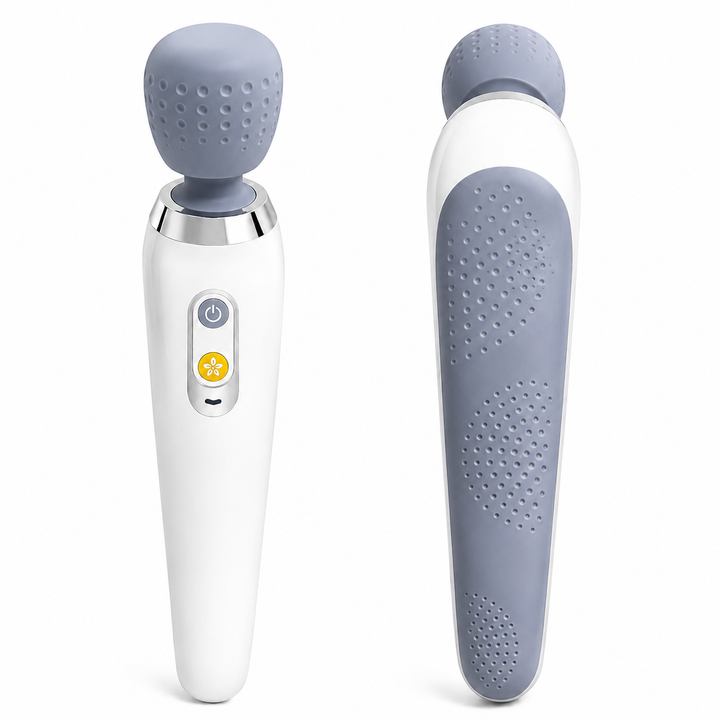 Premium USB Handheld Electric Massager High Frequency Vibration Wand Neck Back Muscle Relief Deep Tissue Massage Device 5 Modes Cordless Use