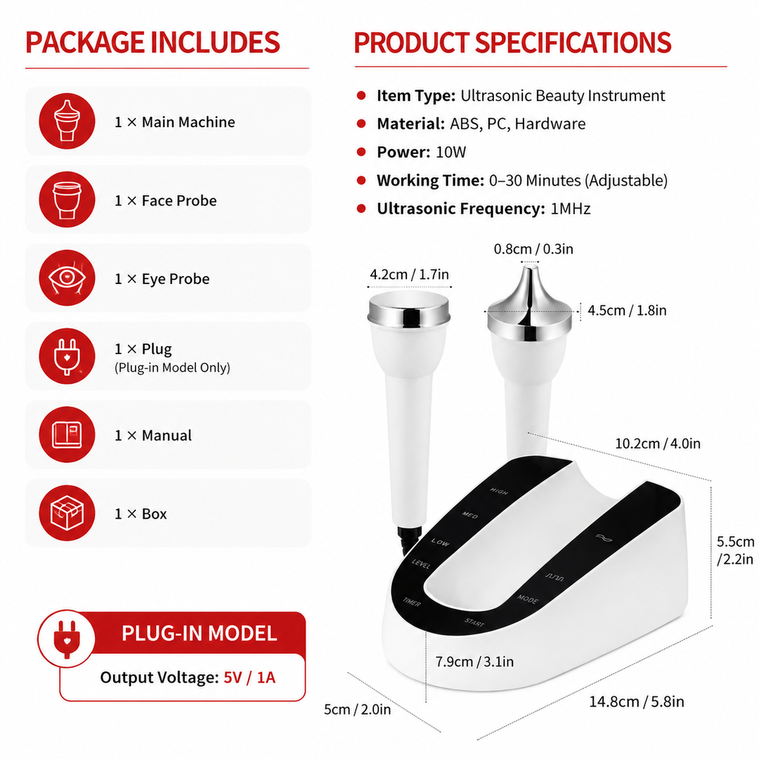 Premium Ultrasonic Beauty Device 1MHz Facial Massager Eye Face Care Machine Portable Skin Care Tool Ultrasonic Facial Massager Home Use Device