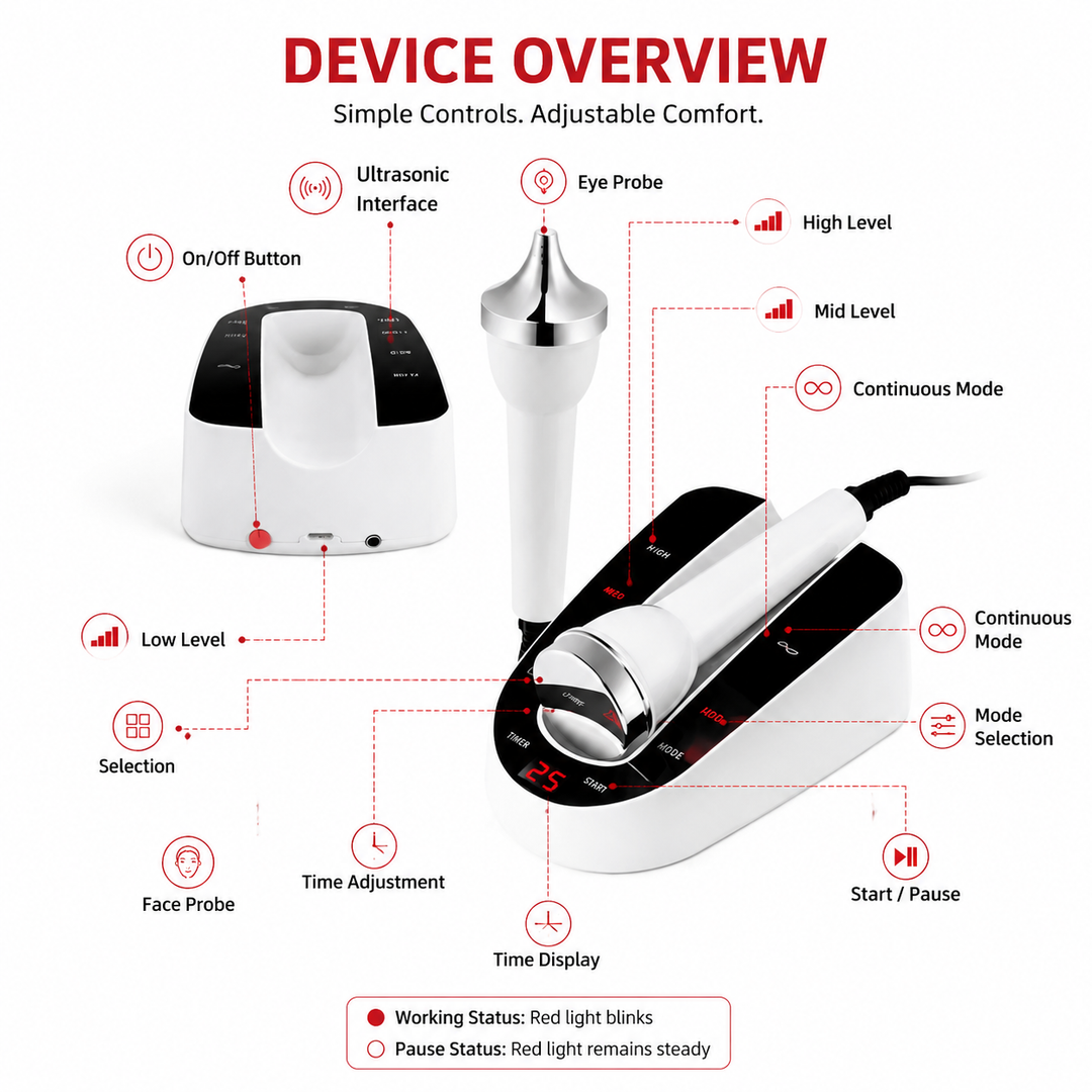 Premium Ultrasonic Beauty Device 1MHz Facial Massager Eye Face Care Machine Portable Skin Care Tool Ultrasonic Facial Massager Home Use Device