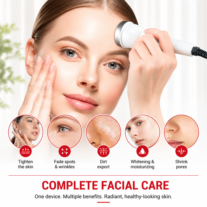 Premium Ultrasound Beauty Machine High Frequency Facial &amp; Eye Massager Ultrasonic Skin Cleansing Device Face Lifting SPA Skin Care Portable Beauty Tool
