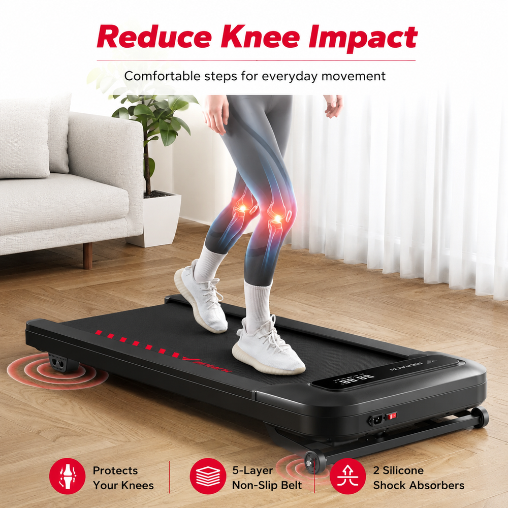 Premium Under Desk Walking Pad Treadmill 2.5HP Quiet Motor 9% Incline Bluetooth App Foldable Compact Home Office Fitness Treadmill Walking Machine