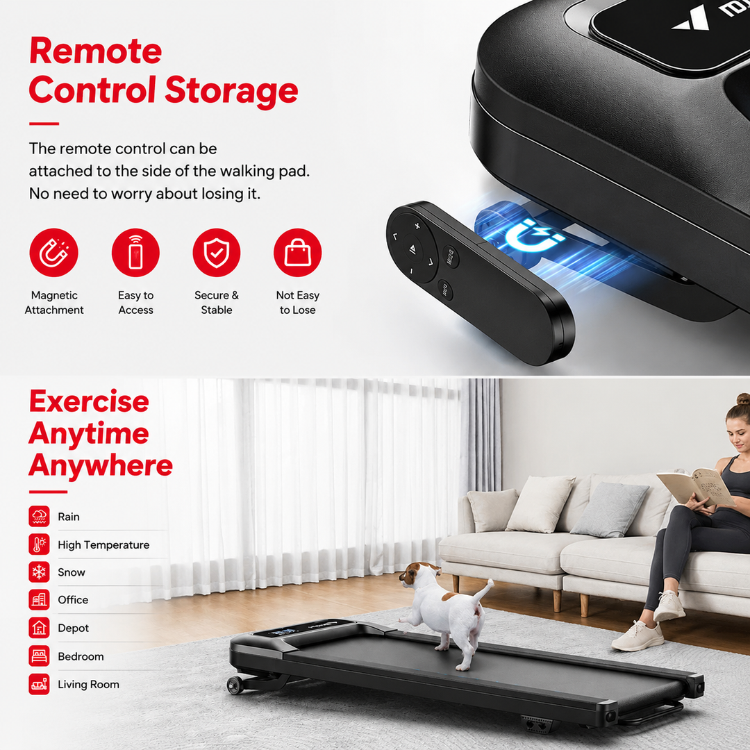 Premium Under Desk Walking Pad Treadmill 2.5HP Quiet Motor 9% Incline Bluetooth App Foldable Compact Home Office Fitness Treadmill Walking Machine