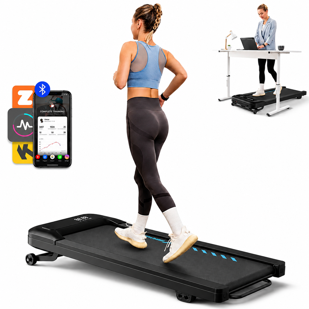 Premium Under Desk Walking Pad Treadmill 2.5HP Quiet Motor 9% Incline Bluetooth App Foldable Compact Home Office Fitness Treadmill Walking Machine