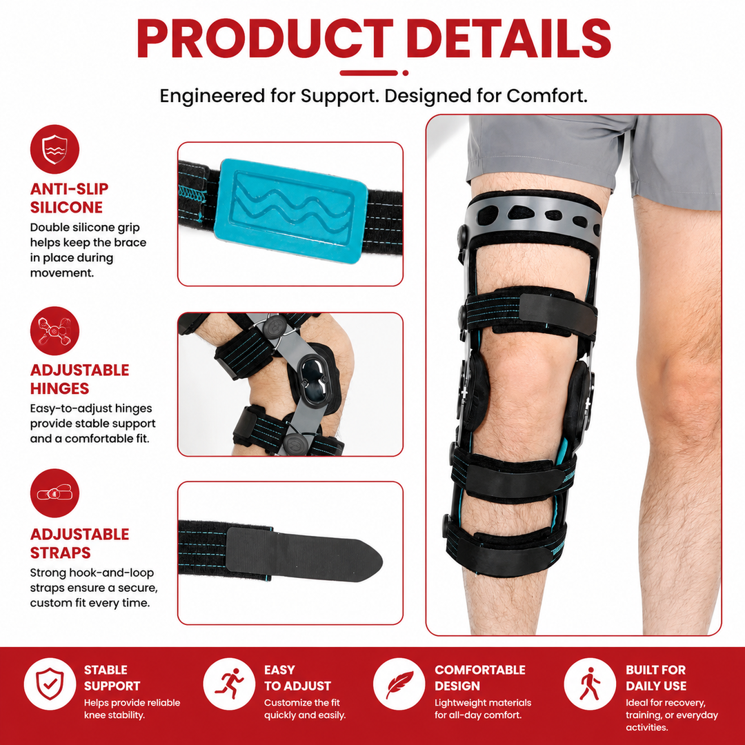 Premium Unloader Knee Brace Arthritis Pain Relief Knee Support ROM Stabilizer Adjustable Osteoarthritis Post Surgery Knee Brace FDA Registered