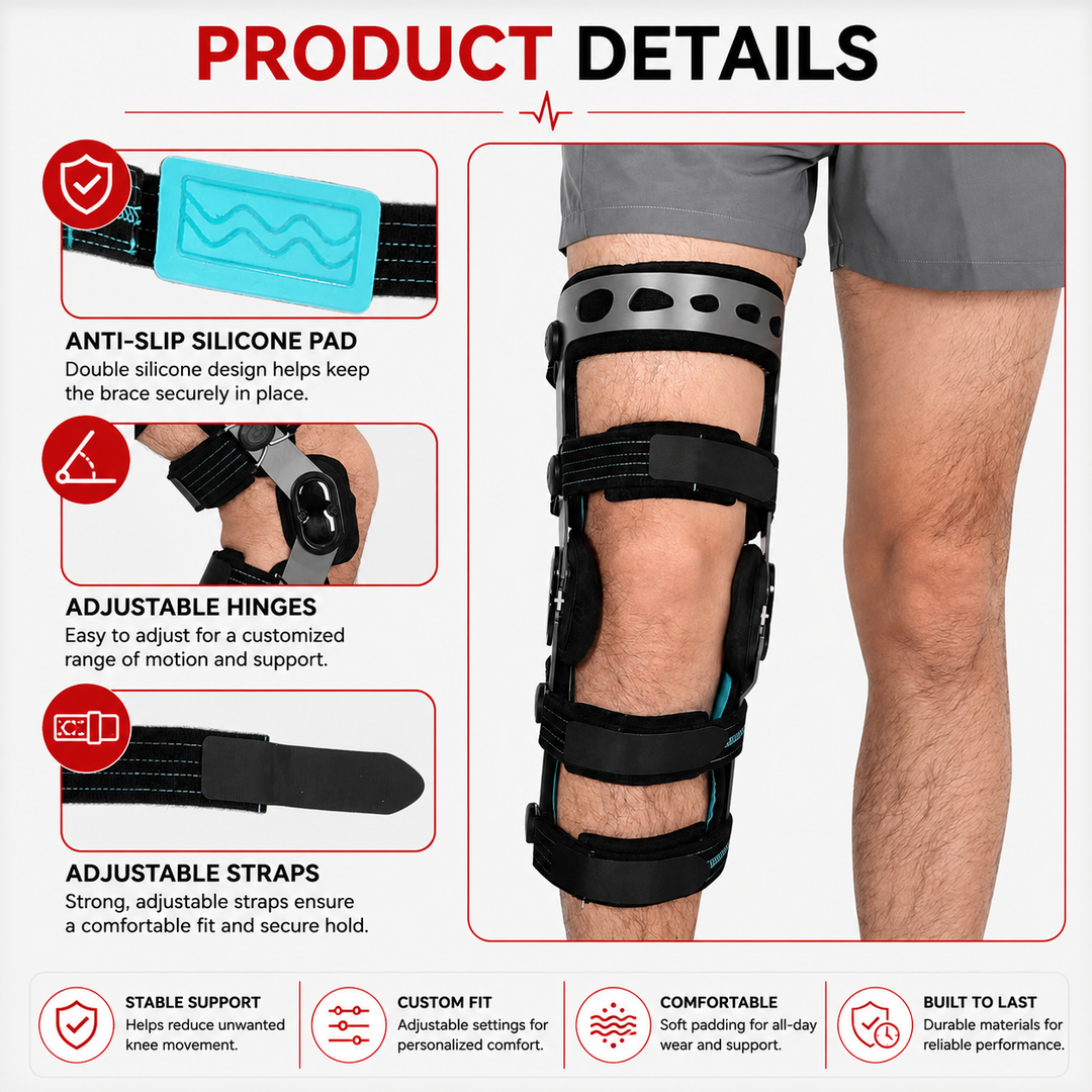Premium Unloader Knee Brace Arthritis Pain Relief Knee Support ROM Stabilizer Adjustable Osteoarthritis Post Surgery Knee Brace FDA Registered