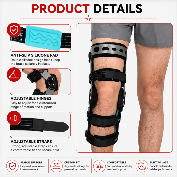 Premium Unloader Knee Brace Arthritis Pain Relief Knee Support ROM Stabilizer Adjustable Osteoarthritis Post Surgery Knee Brace FDA Registered