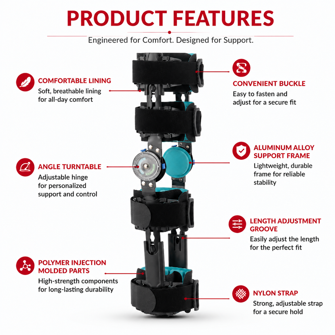 Premium Unloader Knee Brace Arthritis Pain Relief Osteoarthritis Support Adjustable ROM Stabilizer Post Surgery Knee Support Brace One Size FDA