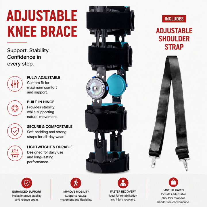 Premium Unloader Knee Brace Arthritis Pain Relief Osteoarthritis Support Adjustable ROM Stabilizer Post Surgery Knee Support Brace One Size FDA