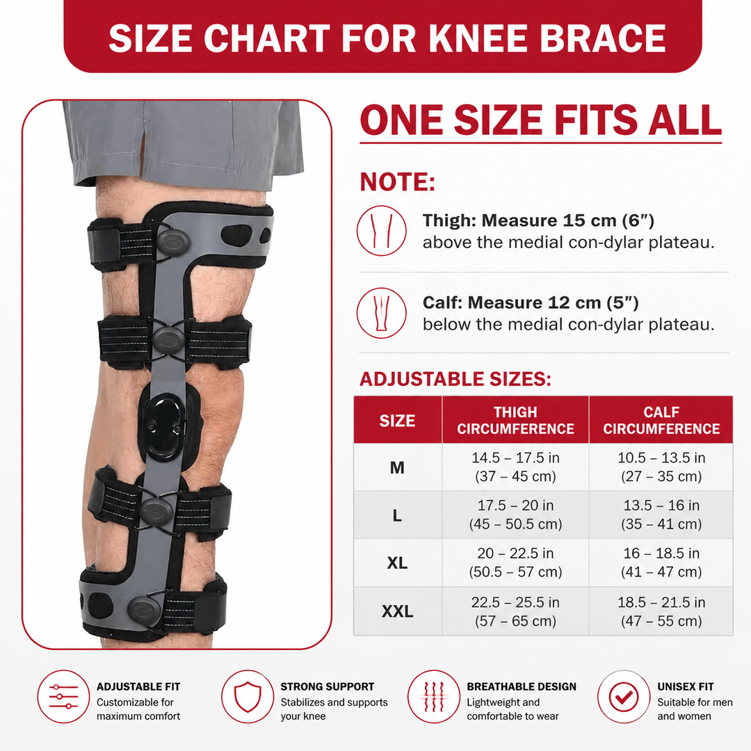 Premium Unloader Knee Brace Arthritis Pain Relief Osteoarthritis Support Adjustable ROM Stabilizer Post Surgery Knee Support Brace One Size FDA