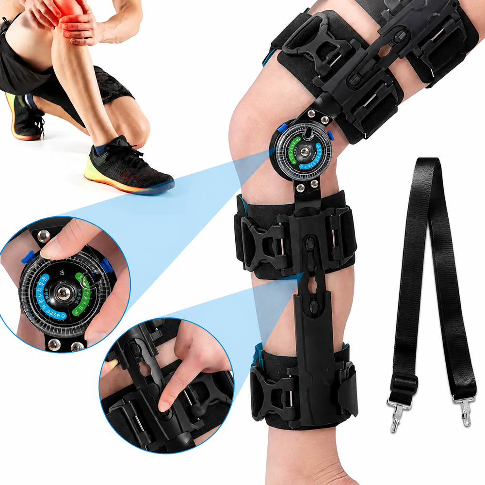 Premium Unloader Knee Brace Arthritis Pain Relief Osteoarthritis Support Adjustable ROM Stabilizer Post Surgery Knee Support Brace One Size FDA