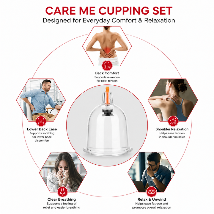 Premium Vacuum Cupping Set Suction Cups Hand Pump Plastic Cups Massage Kit Portable Body Therapy Cups Home Clinic Daily Use Comfort Device