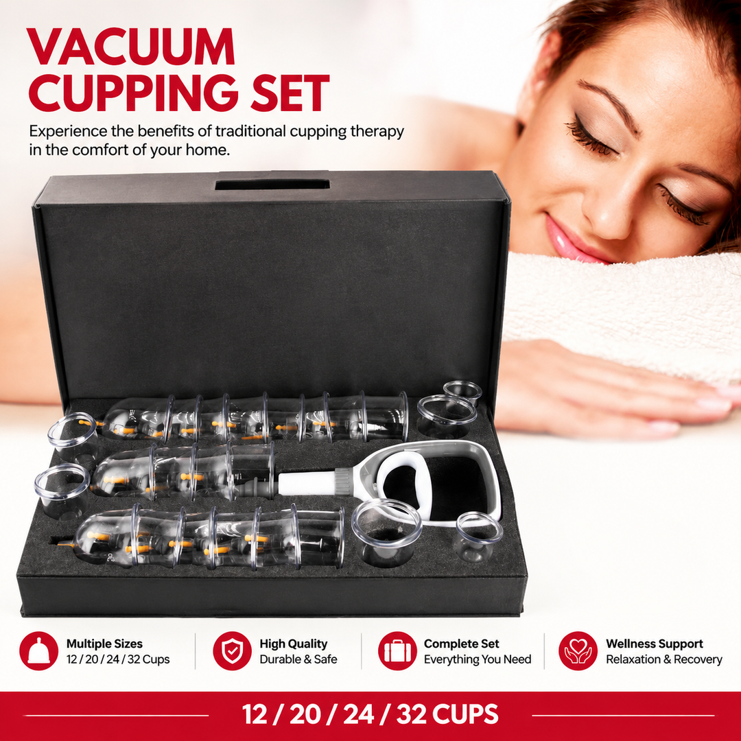 Premium Vacuum Cupping Set Suction Cups Hand Pump Plastic Cups Massage Kit Portable Body Therapy Cups Home Clinic Daily Use Comfort Device