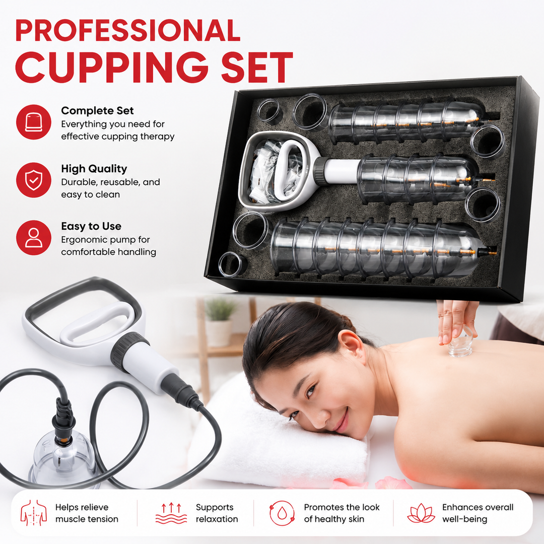 Premium Vacuum Cupping Set Suction Cups Hand Pump Plastic Cups Massage Kit Portable Body Therapy Cups Home Clinic Daily Use Comfort Device
