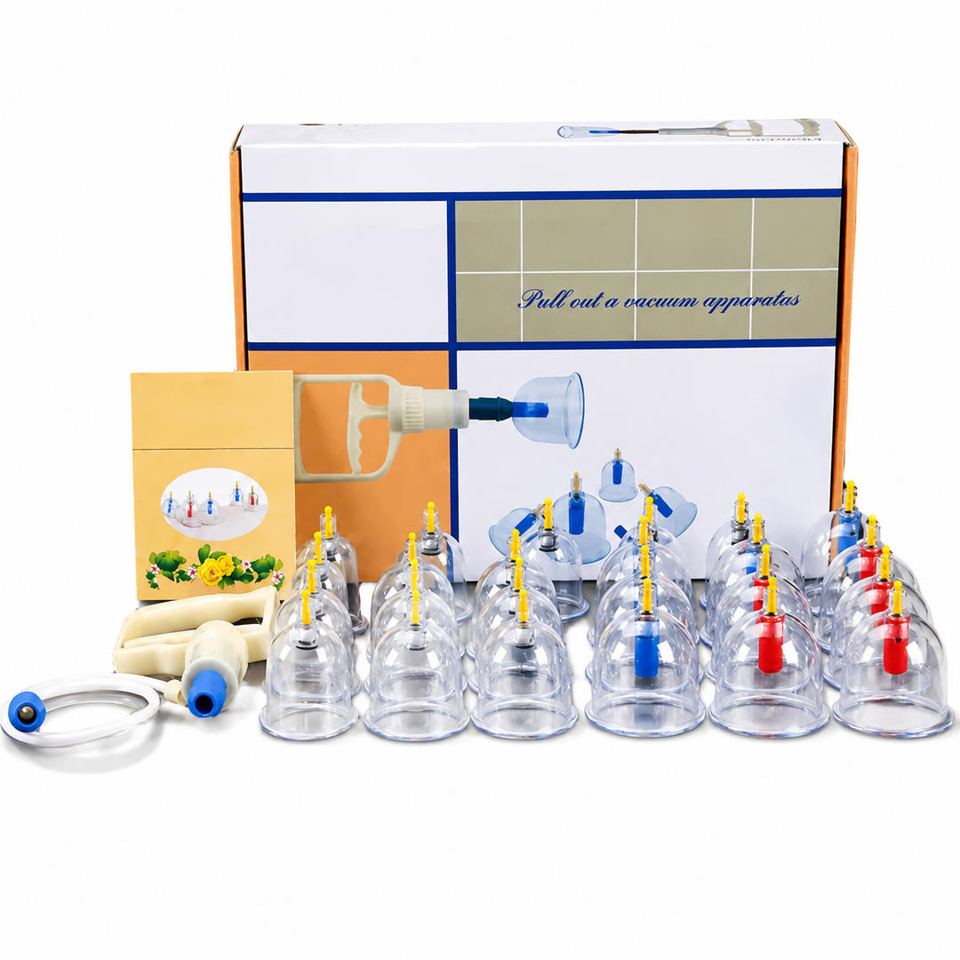 Premium Vacuum Cupping Set Suction Cups Hand Pump Plastic Cups Massage Kit Portable Body Therapy Cups Home Clinic Daily Use Comfort Device