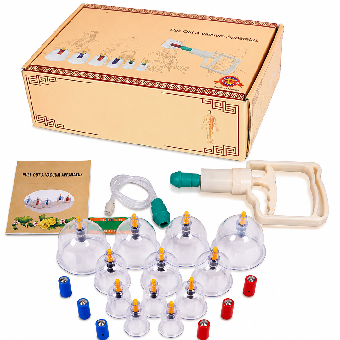 Premium Vacuum Cupping Set Suction Cups Hand Pump Plastic Cups Massage Kit Portable Body Therapy Cups Home Clinic Daily Use Comfort Device