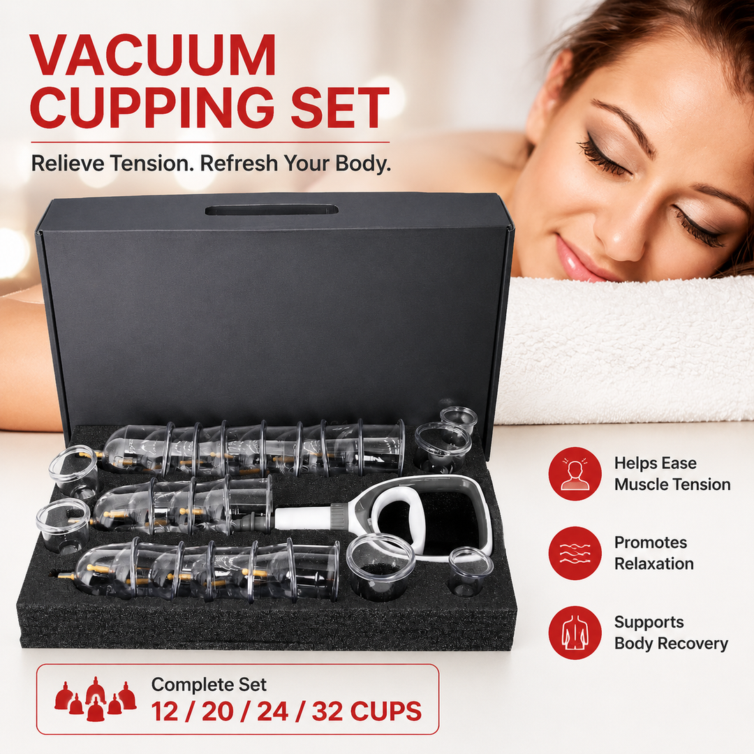 Premium Vacuum Cupping Set Suction Cups Hand Pump Plastic Cups Massage Kit Portable Body Therapy Cups Home Clinic Daily Use Comfort Device