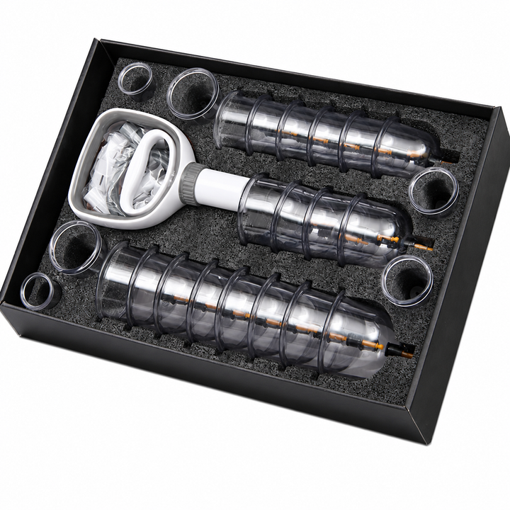 Premium Vacuum Cupping Set Suction Cups Hand Pump Plastic Cups Massage Kit Portable Body Therapy Cups Home Clinic Daily Use Comfort Device