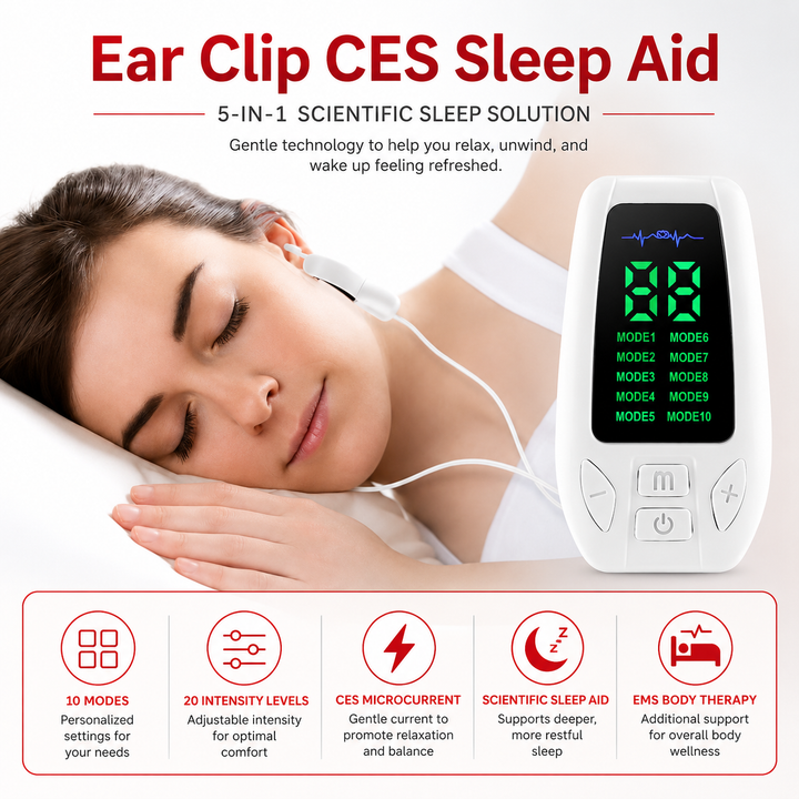 Premium Vagus Nerve Stimulator Sleep Aid Ear Clip Neurostimulation Device for Relaxation Stress Relief Sleep Support Portable Wellness Use Daily