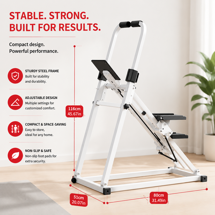 Premium Vertical Climber Machine Foldable Home Cardio Strength Training Climbing Exercise Equipment Adjustable Resistance 300 lb Capacity Steel Frame