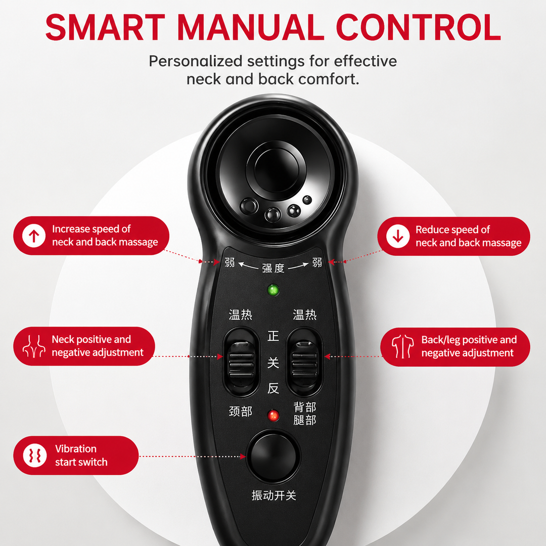 Premium Vibrating Massage Chair Cushion Heated Neck Back Muscle Massager Remote Control Electric Seat Pad Fatigue Relief Home Office Use Gift