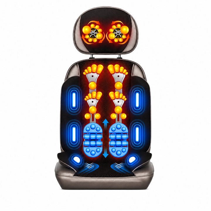 Premium Vibrating Massage Chair Cushion Heated Neck Back Muscle Massager Remote Control Electric Seat Pad Fatigue Relief Home Office Use Gift