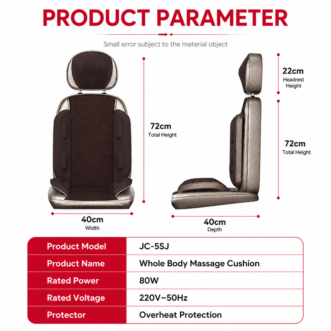 Premium Vibrating Massage Chair Cushion Heated Neck Back Muscle Massager Remote Control Electric Seat Pad Fatigue Relief Home Office Use Gift