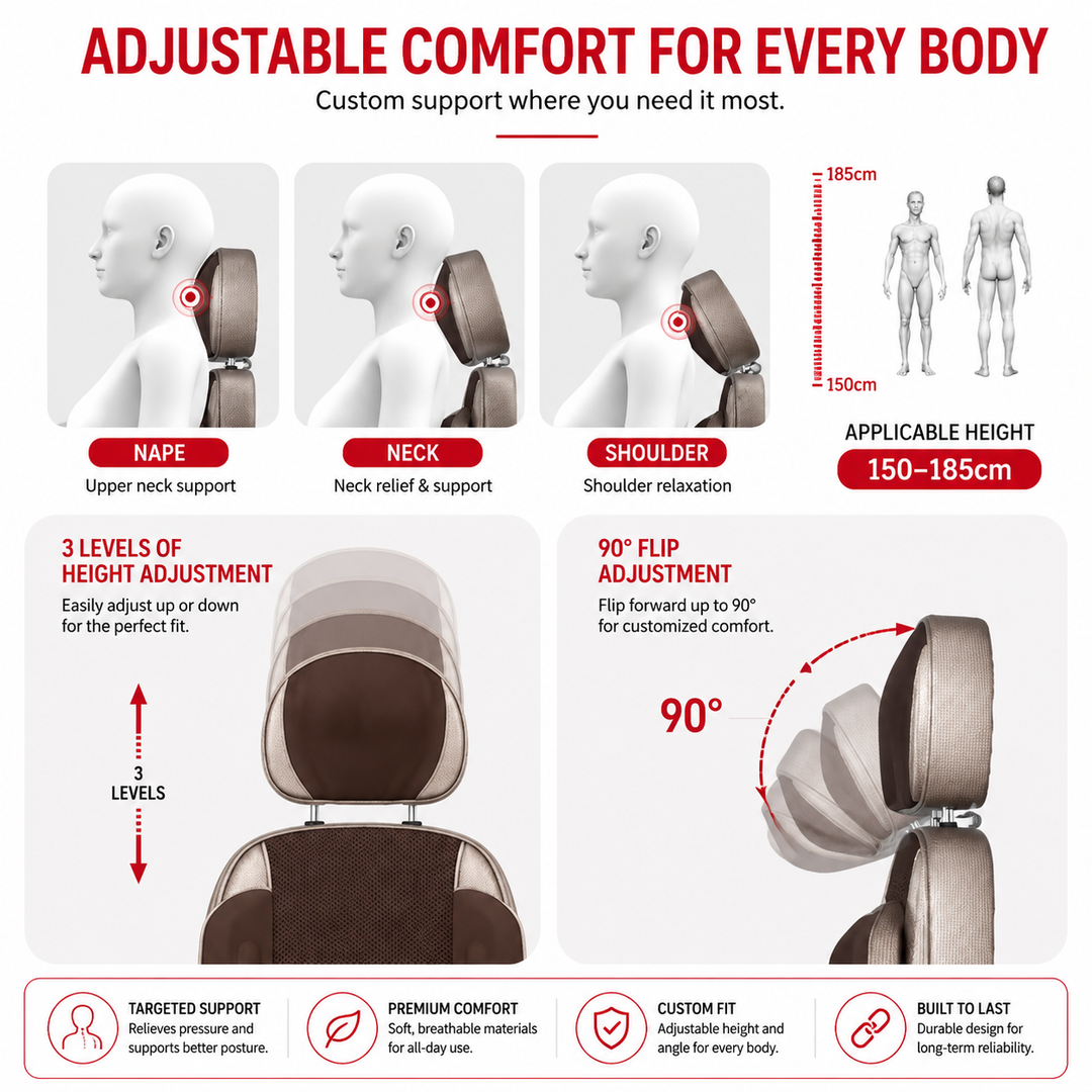 Premium Vibrating Massage Chair Cushion Heated Neck Back Muscle Massager Remote Control Electric Seat Pad Fatigue Relief Home Office Use Gift