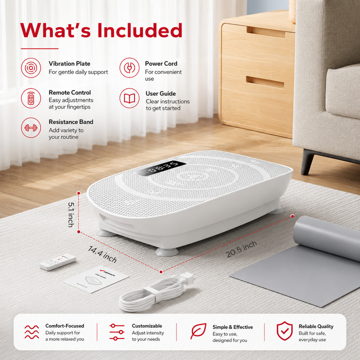 Premium Vibration Plate Exercise Machine 10 Speed Whole Body Workout Platform with Resistance Bands Remote Control Fat Burning Muscle Toning Circulation Booster Home Fitness Machine