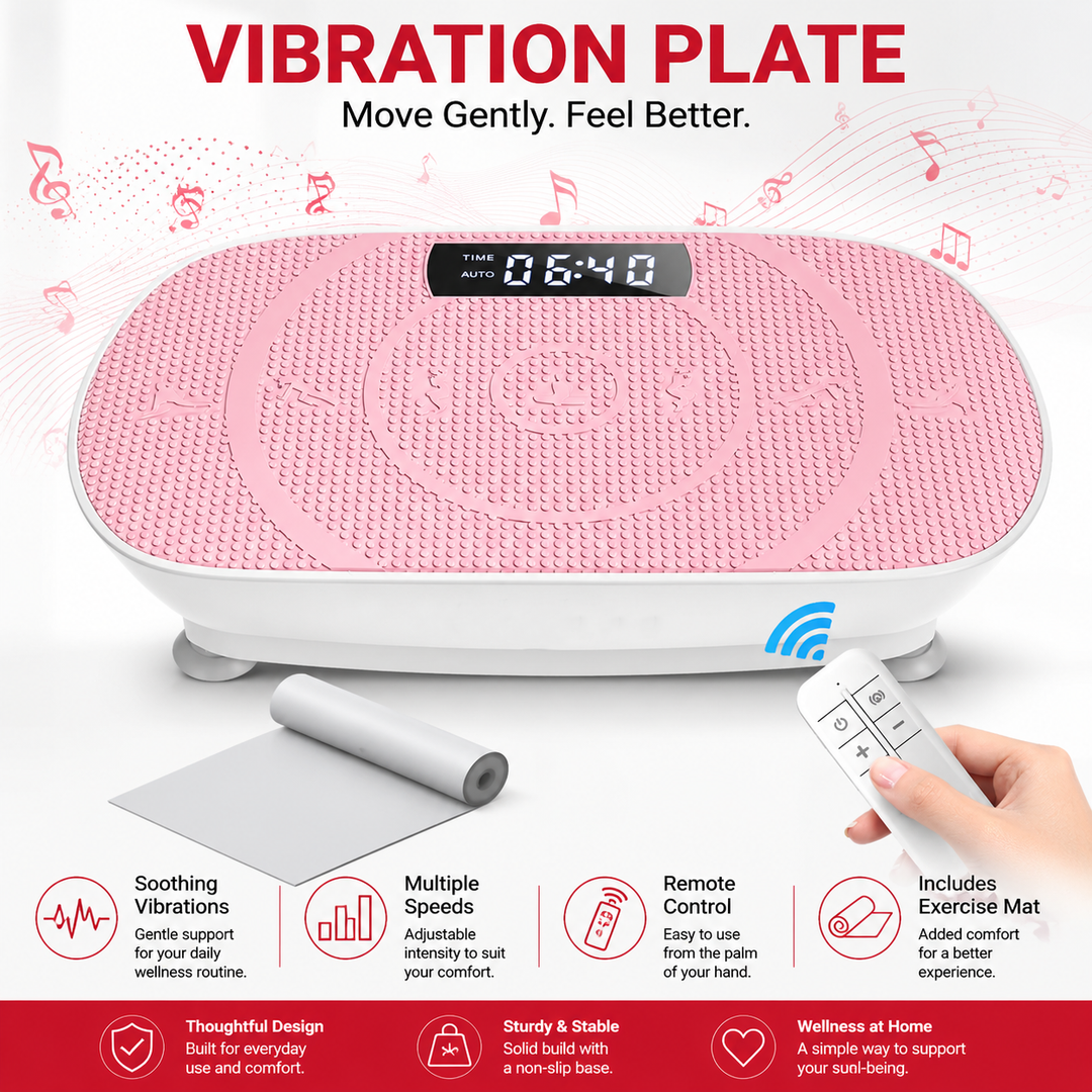 Premium Vibration Plate Exercise Machine 10 Speed Whole Body Workout Platform with Resistance Bands Remote Control Fat Burning Muscle Toning Circulation Booster Home Fitness Machine