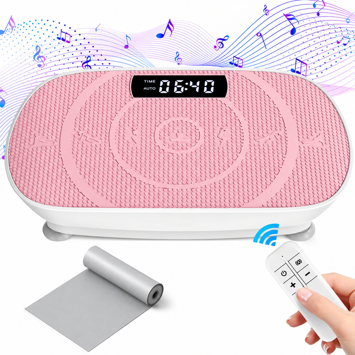 Premium Vibration Plate Exercise Machine 10 Speed Whole Body Workout Platform with Resistance Bands Remote Control Fat Burning Muscle Toning Circulation Booster Home Fitness Machine