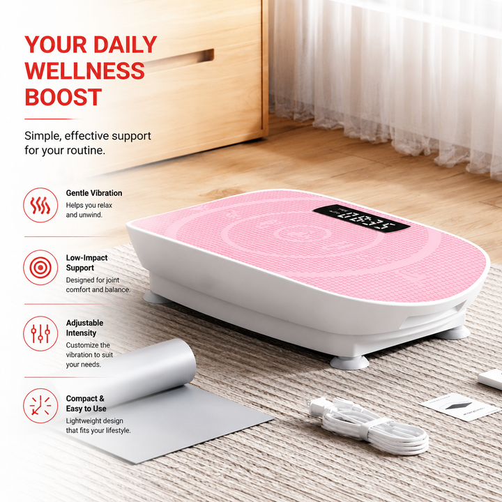 Premium Vibration Plate Exercise Machine 10 Speed Whole Body Workout Platform with Resistance Bands Remote Control Fat Burning Muscle Toning Circulation Booster Home Fitness Machine
