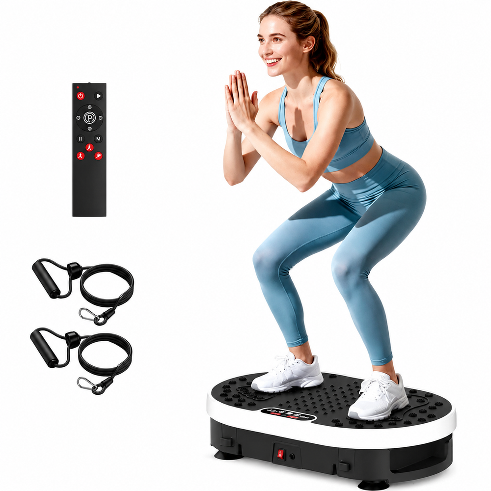 Premium Vibration Plate Exercise Machine Full Body Shaker 120 Speed Levels 9 Programs Remote Control 300 lb Capacity Home Fitness Platform