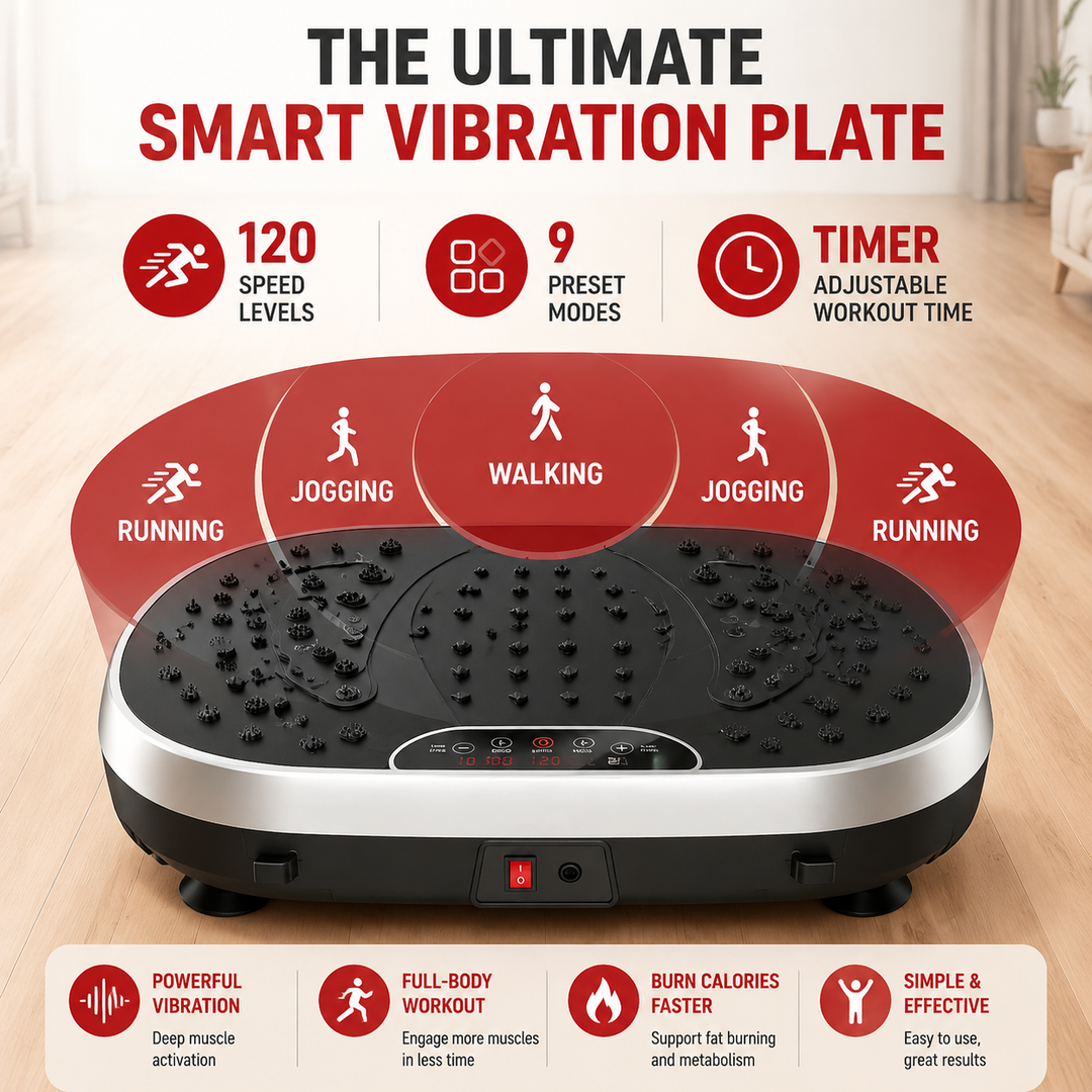 Premium Vibration Plate Exercise Machine Full Body Shaker 120 Speed Levels 9 Programs Remote Control 300 lb Capacity Home Fitness Platform